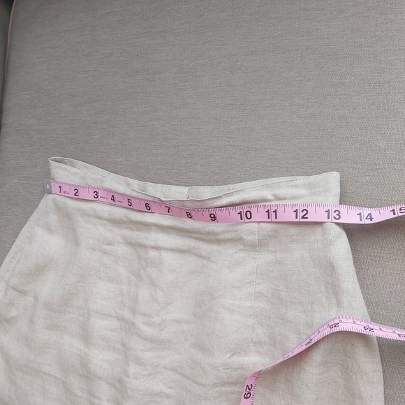 Pavlova oatmeal beige italian linen pencil skirt midi - Picture 11 of 12